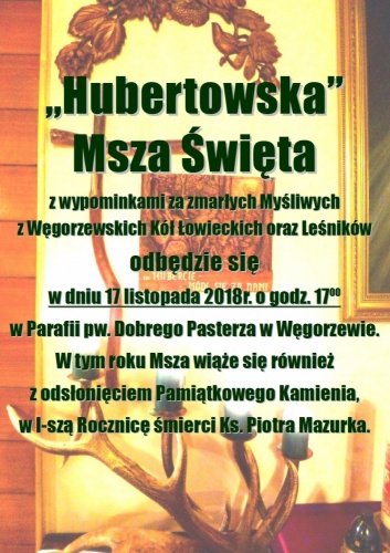 Msza Hubertowska w Wegorzewie 17.XI.2018 - plakat.jpg